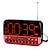 cheap Radios and Clocks-L-80 FM Portable Radio Alarm Clock MP3 Player TF CardWorld ReceiverSilver Red