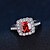 olcso Gyűrűk-Női Band Ring Szintetikus rubin Piros Ezüst Négyzet Elegáns Divat Esküvő Napi Ékszerek / Eljegyzés