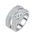 olcso Gyűrűk-Női Band Ring Kocka cirkónia Ezüst Ezüst Platina bevonat Kör Luxus Elegáns Esküvő Ünnepség Ékszerek / Eljegyzés