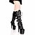 cheap Women&#039;s Boots-Women&#039;s Boots Stiletto Heel Round Toe Fashion Boots Party &amp; Evening Buckle Lace-up PU Knee High Boots Winter Black