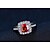 olcso Gyűrűk-Női Band Ring Szintetikus rubin Piros Ezüst Négyzet Elegáns Divat Esküvő Napi Ékszerek / Eljegyzés