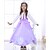 cheap Dresses-Kids Girls&#039; Floral Bow Solid Colored Floral Jacquard Short Sleeve Dress Purple / Cotton