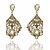 cheap Earrings-Women&#039;s Drop Earrings Chandelier Drop Statement Ladies Fashion Earrings Jewelry Gold / Green For Wedding Party