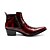 baratos Botas para Homem-Homens Fashion Boots Couro / Pele Outono / Inverno Botas Vermelho / Vinho / Festas &amp; Noite