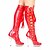 abordables Bottes Femme-Femme Bottes Bottes sexy Stiletto Heel Boots Escarpins Bout rond Bottes genou Bottes à la Mode Soirée &amp; Evénement Polyuréthane Lacet Couleur Pleine Hiver Blanche Rouge Rose