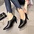 olcso Női magas sarkú cipők-Női PU Ősz / Tél Kényelmes Magassarkúak Cicasarok Erősített lábujj Fekete