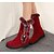 baratos Botas de mulher-Mulheres Botas Casual Inverno Conforto Botas de Neve Pele Nobuck Tecido Preto Vermelho