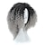 preiswerte Hochwertige Perücken-Synthetische Perücken Locken Locken Perücke Mittlerer Länge Schwarzgrau Synthetische Haare Damen Gefärbte Haarspitzen (Ombré Hair) Grau