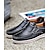 abordables Zapatillas sin cordones y mocasines de hombre-Hombre Zapatos de taco bajo y Slip-On Mocasines de Confort Zapatos Confort mocasines de conducción Casual Cuero Negro Azul Oscuro Marrón Otoño Verano / Combinación