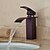 preiswerte Waschbeckenarmaturen-Waschbecken Wasserhahn - Wasserfall Öl-riebe Bronze Mittellage Einhand Ein LochBath Taps / Messing
