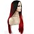 cheap Synthetic Trendy Wigs-Synthetic Wig Straight Kardashian Straight Wig Long Black / Red Synthetic Hair Women&#039;s Faux Locs Wig 100% kanekalon hair Ombre Hair Red Black StrongBeauty / Natural Hairline / Natural Hairline