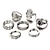 olcso Gyűrűk férfiaknak-Gyűrűk készlet Mértani Ezüst Ezüstözött Ötvözet Virág Bohém Vintage Punk 7db Egy méret / Női / Női