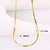 cheap Men&#039;s Necklaces-Men&#039;s Women&#039;s Chain Necklace - Gold Plated Snake Simple Style DIY Gold Necklace Jewelry For Daily, Casual