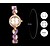 baratos Relógios da Moda-yoonheel Mulheres Relógio de Moda / Bracele Relógio / Relógio de Pulso imitação de diamante Metal Banda Brilhante / Elegante Preta / Branco / Azul / Um ano / SODA AG4