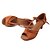 ieftine Pantofi Dans Latin-Pentru femei Pantofi de dans Satin Pantofi Dans Latin Cataramă Sandale / Călcâi Toc Cubanez Personalizabili Maro