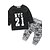 ieftine Seturi-Copil Băieți Set de îmbrăcăminte Manșon Lung Alb Negru Mov Imprimeu Bumbac Desen animat / Toamnă / Primăvară
