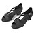 cheap Latin Shoes-Latin Shoes Satin Sandal / Heel Buckle Chunky Heel Customizable Dance Shoes Black