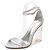 cheap Wedding Shoes-Women&#039;s Wedding Shoes Wedding Dress Party &amp; Evening Summer Rhinestone Sparkling Glitter Lace-up Chunky Heel Round Toe T-Strap Basic Pump Ankle Strap Satin Silver Black White