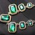 levne Výrazné náhrdelníky-Dámské Náhrdelníky s přívěšky Prohlášení Náhrdelníky Emerald Cut Matka dcera dámy Luxus Módní Chunky Štras Slitina Tmavě zelená Tmavomodrá Náhrdelníky Šperky Pro Denní Ležérní