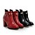 cheap Women&#039;s Boots-Women&#039;s Boots Wedding Party &amp; Evening Winter Rivet Zipper Chunky Heel Pointed Toe Comfort Novelty Fashion Boots PU Black Red