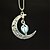 cheap Necklaces-Women&#039;s Luminous Stone Pendant Necklace Engraved Moon Crescent Moon Ladies Fashion Luminous Luminous Stone Light Green Orange Light Blue Necklace Jewelry For Halloween Club