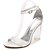 abordables Chaussures de mariée-Femme Chaussures de mariage Mariage Habillé Soirée &amp; Evénement Eté Strass Paillette Brillante Lacet Talon Bottier Bout rond Salomé Escarpin Basique Bride de Cheville Satin Argent Noir Blanche