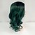 cheap Synthetic Trendy Wigs-Synthetic Wig Wavy Wavy Wig Medium Length Black / Dark Green Synthetic Hair Women&#039;s Ombre Hair Dark Roots Green