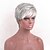 cheap Human Hair Capless Wigs-Human Hair Blend Wig Short Straight Short Hairstyles 2020 Straight Highlighted / Balayage Hair Side Part Machine Made Men&#039;s Black / Grey