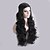 cheap Synthetic Trendy Wigs-Synthetic Wig Wavy Style Capless Wig Black Dark Black Synthetic Hair Women&#039;s Middle Part / Plait Hair Black Wig Long Cosplay Wig