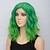 abordables Perruques de déguisement-vert perruques pour femmes synthétique perruque vague d&#039;eau vague d&#039;eau perruque courte arc-en-rose vert noir blanc vert foncé cheveux synthétiques femmes ombre cheveux vert halloween perruque