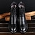 baratos Botas para Homem-Homens Botas Sapatos Confortáveis Botas da Moda Negócio Casual Ao ar livre Couro Botas Cano Médio Castanho Escuro Preto Outono Inverno / Cadarço