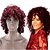billige Syntetiske trendy parykker-Syntetiske parykker Krøllet Krøllet Parykk Kort Burgunder Syntetisk hår Dame Afroamerikansk parykk Rihanna stil Burgunder