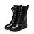 cheap Women&#039;s Boots-Women&#039;s Boots Dress Mid Calf Boots Winter Lace-up Flat Heel Round Toe Snow Boots Riding Boots Leatherette Black White