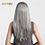 cheap Synthetic Trendy Wigs-Synthetic Wig Straight Natural Wave Natural Wave Straight Wig Long Black / Grey Synthetic Hair Women&#039;s Ombre Hair Dark Roots Gray