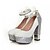 cheap Women&#039;s Heels-Women&#039;s Heels Office &amp; Career Dress Buckle Chunky Heel Round Toe Comfort Novelty Glitter PU Black White