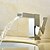 cheap Bathroom Sink Faucets-Bathroom Sink Faucet - LED / Waterfall Chrome Centerset Single Handle One HoleBath Taps / Brass