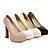 cheap Women&#039;s Heels-Women&#039;s Heels Wedding Party &amp; Evening Chunky Heel Pointed Toe Comfort Novelty PU Almond Black White