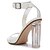 cheap Wedding Shoes-Women&#039;s Wedding Shoes Wedding Dress Party &amp; Evening Summer Lace-up Hollow-out Chunky Heel Round Toe Basic Pump Ankle Strap Transparent Shoes Satin Silver Black White