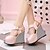 cheap Women&#039;s Sandals-Women&#039;s Sandals Wedge Heels Office &amp; Career Dress Summer Buckle Wedge Heel Peep Toe Comfort Novelty PU Black White Pink