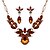 cheap Jewelry Sets-Women&#039;s Sapphire Crystal Citrine Jewelry Set Drop Earrings Statement Necklace Marquise Cut Ladies Earrings Jewelry Red / Blue / Champagne For Party