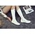 cheap Women&#039;s Boots-Women&#039;s Boots Dress Lace-up Flat Heel Round Toe Comfort Canvas Black White