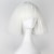 cheap Costume Wigs-Cosplay  Wig Synthetic Wig Cosplay Wig kinky Straight Yaki  kinky straight Yaki Bob With Bangs Wig Short White Synthetic Hair Women‘s White Halloween Wig