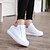 Χαμηλού Κόστους Γυναικεία Sneakers-Γυναικεία Αθλητικά Παπούτσια Τακούνι Σφήνα Στρογγυλή Μύτη Ανατομικό Κορδόνια Δερματίνη Περπάτημα Μαύρο / Ροζ