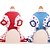 preiswerte Hundekleidung-Hund Overall Cartoon Design Lässig / Alltäglich Winter Hundekleidung Rot Blau Kostüm Baumwolle XS S M L XL