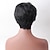 abordables Perruques sans bonnet-Mélange de cheveux humains Perruque Court Droit Coiffures courtes 2020 Baie Droite Partie latérale Perruque afro-américaine Fabriqué à la machine Femme Noir naturel #1B