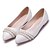 cheap Women&#039;s Flats-Women&#039;s Flats Wedding Party &amp; Evening Rhinestone Pearl Flower Flat Heel Pointed Toe Comfort Novelty PU White