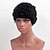 cheap Human Hair Capless Wigs-Human Hair Blend Wig Short Curly Jerry Curl Short Hairstyles 2020 Berry Curly Jerry Curl African American Wig For Black Women Machine Made Women&#039;s Natural Black #1B
