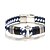 cheap Men&#039;s Bracelets-Men&#039;s Boys&#039; Geometrical Bracelet Bangles Leather Bracelet - Titanium Steel Classic, Fashion Bracelet Blue For Gift Daily