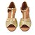 cheap Latin Shoes-Latin Shoes Sparkling Glitter / Glitter / Leatherette Sandal / Heel Sequin / Sparkling Glitter / Buckle Chunky Heel Customizable Dance Shoes Gold