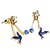 cheap Earrings-Women&#039;s Stud Earrings Bird Personalized Fashion Rhinestone Earrings Jewelry White / Black / Pink For Daily Date